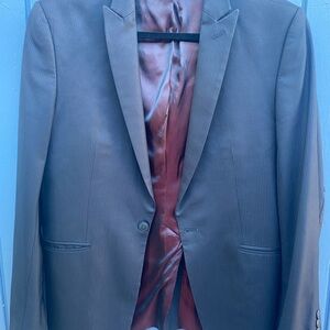 Zara Men’s Black Blazer with Burgundy Lining -Size 38
